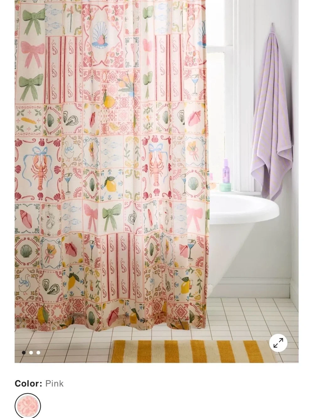 Porto Tile Pattern Shower Curtain